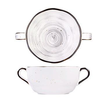 Блюдце д/Бульон. чашка с ручк. Пастораль 16см серый &mdash; Posudio