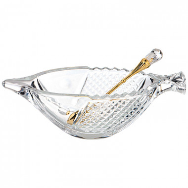 ИКОРНИЦА С ЛОЖКОЙ "РЫБА" 110 МЛ. 17*7 СМ. ВЫСОТА=5,5 СМ. КОЛЛЕКЦИЯ "MUZA" &mdash; Posudio