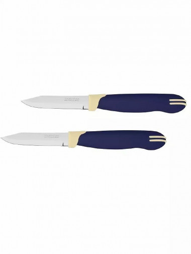 Набор ножей д/чистки овощ 2шт 7,5см Мультиколор син. бел TR &mdash; Posudio
