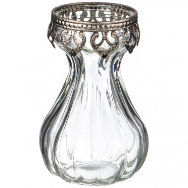 Ваза декорот. с металл. элементами 14,5см. &mdash; Posudio