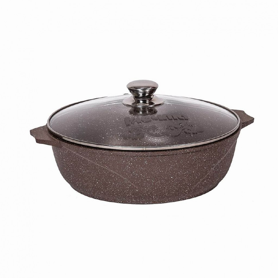 Жаровня 5.0л. Гранит  brown фото 1 — Posudio