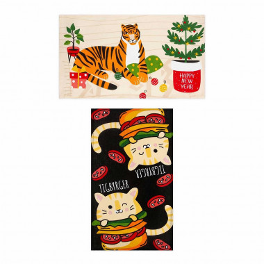 Набор полотенец 2шт. кух.Доляна&quot;Tigbyrger&quot; 35*60см.(100%хл.) — Posudio