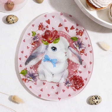 Подставка для яиц 10 ячеек &quot;Цветочный зайка&quot; 24x20,6 см — Posudio