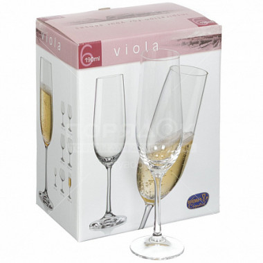Бокал для вина 190мл (6шт) Crystal Bohemia Viola 40729/436406/190 &mdash; Posudio