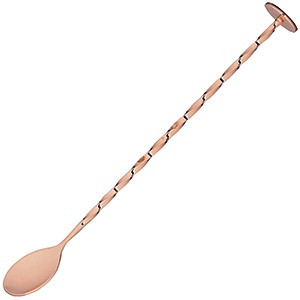 Ложка барменская с мадлером 26см медь — Posudio