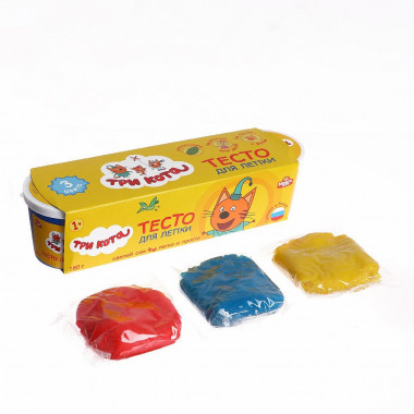 Тесто для лепки "Три Кота" 3 цв. по 60 г &mdash; Posudio