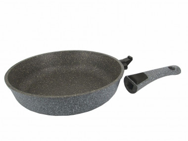 Сковорода 24см серый Мрамор съемн. ручка (ДЕКО), HUR-A-109DMB — Posudio