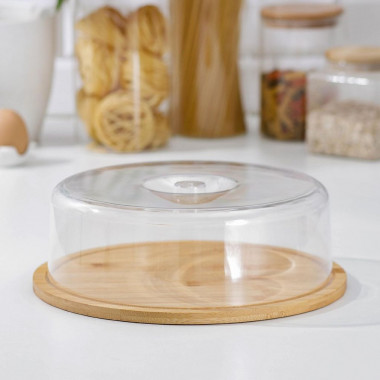 Масленка-сырница d=28 см, бамбук &mdash; Posudio