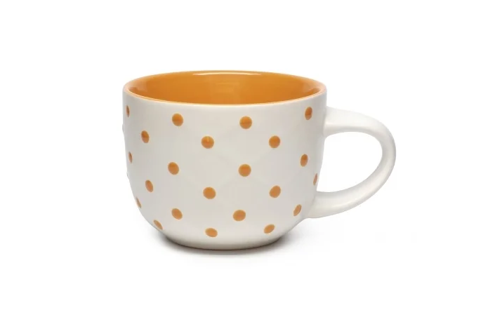 Бульоница POLKA DOTS оранжевая 330мл. фото 1 — Posudio
