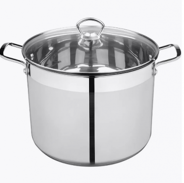 Кастрюля CULINARA объем 10,6л. из нерж. стали с  крышкой из жаропрочного стекла &mdash; Posudio
