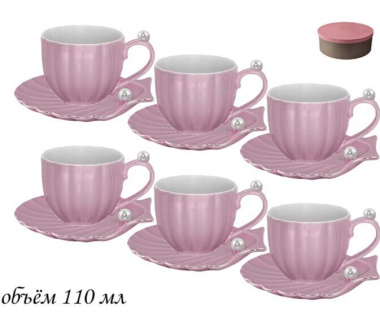 Кофейный набор 12пр. 110 мл в под.уп.(х8)Фарфор 106-105 — Posudio