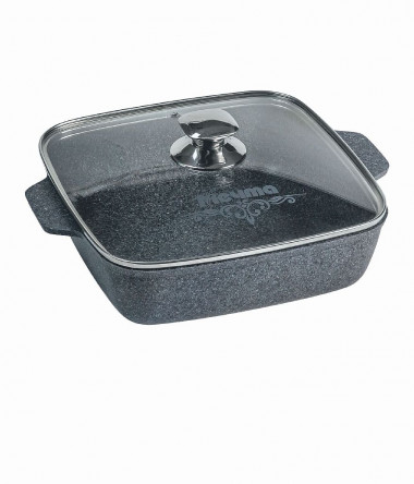 Жаровня квадратная 26*26 см.Premiym Grey — Posudio