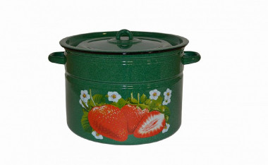 Кастрюля 9л цил. изумруд с зерн.Клубника садовая — Posudio