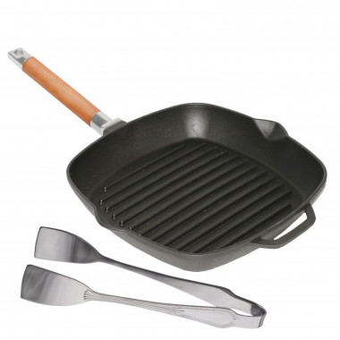 Сковорода-гриль 280ммчуг. съем. руч. б/крыш. (БИОЛ),1028 — Posudio