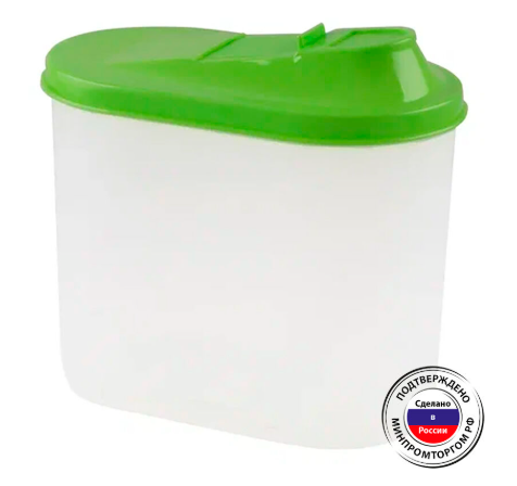 Банка д/сыпучих продуктов 1,5л овальная фото 1 &mdash; Posudio