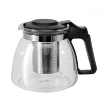 Заварочный чайник 1000мл. из пластика и стекла, ситечко из нерж. стали — Posudio