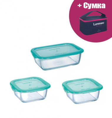 Набор контейнеров KEEP'N'BOX 3пр.+синяя термосумка в подарок — Posudio