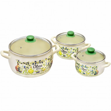 Набор посуды 6 предметов глубокая Metrot Олива 193136 — Posudio