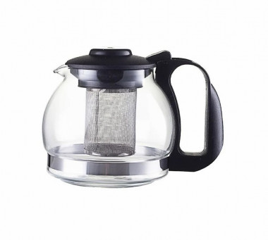 Заварочный чайник 1200мл. из пластика и стекла, ситечко из нерж. стали — Posudio