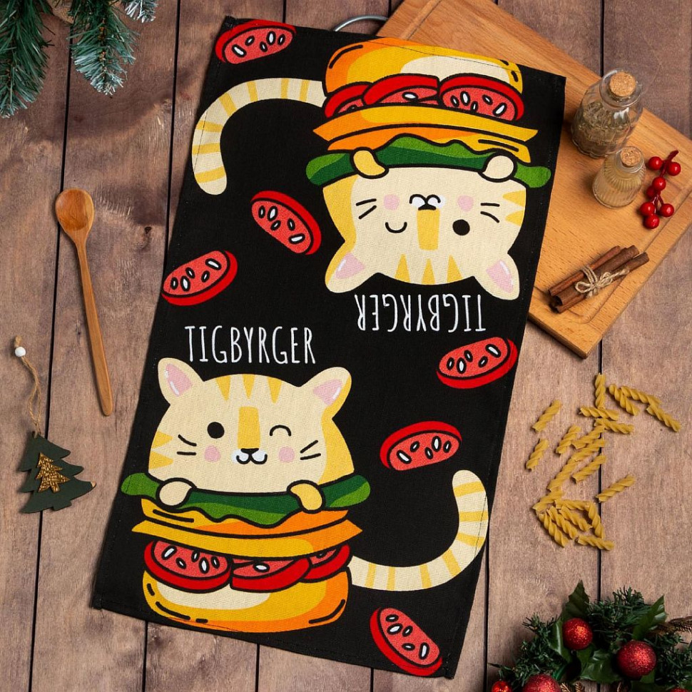 Полотенце Доляна"Tigbyrger" 35*60см.(100%хл.) фото 1 — Posudio