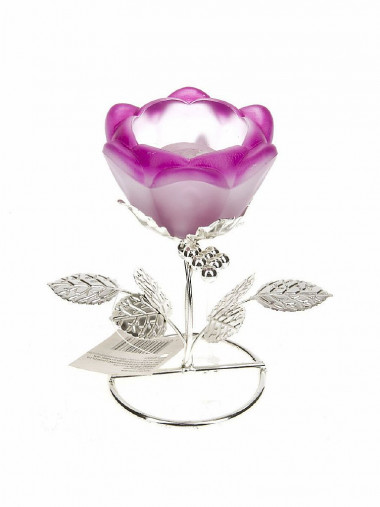 Подсвечник декор для 1 свечи Сиреневый цветок — Posudio