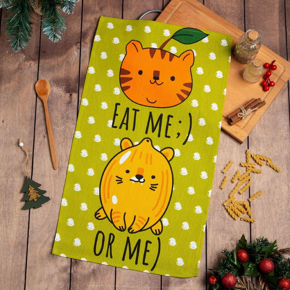 Полотенце Доляна"Eat me" 35*60см.(100%хл.) фото 1 — Posudio