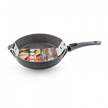 Сковорода 28см серый Мрамор съемн. ручка (ДЕКО), HUR-A-111DMB — Posudio