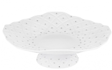 Блюдо на ножке из глазурованного декоративного фаянса в под/упак (х4) 110-103 — Posudio