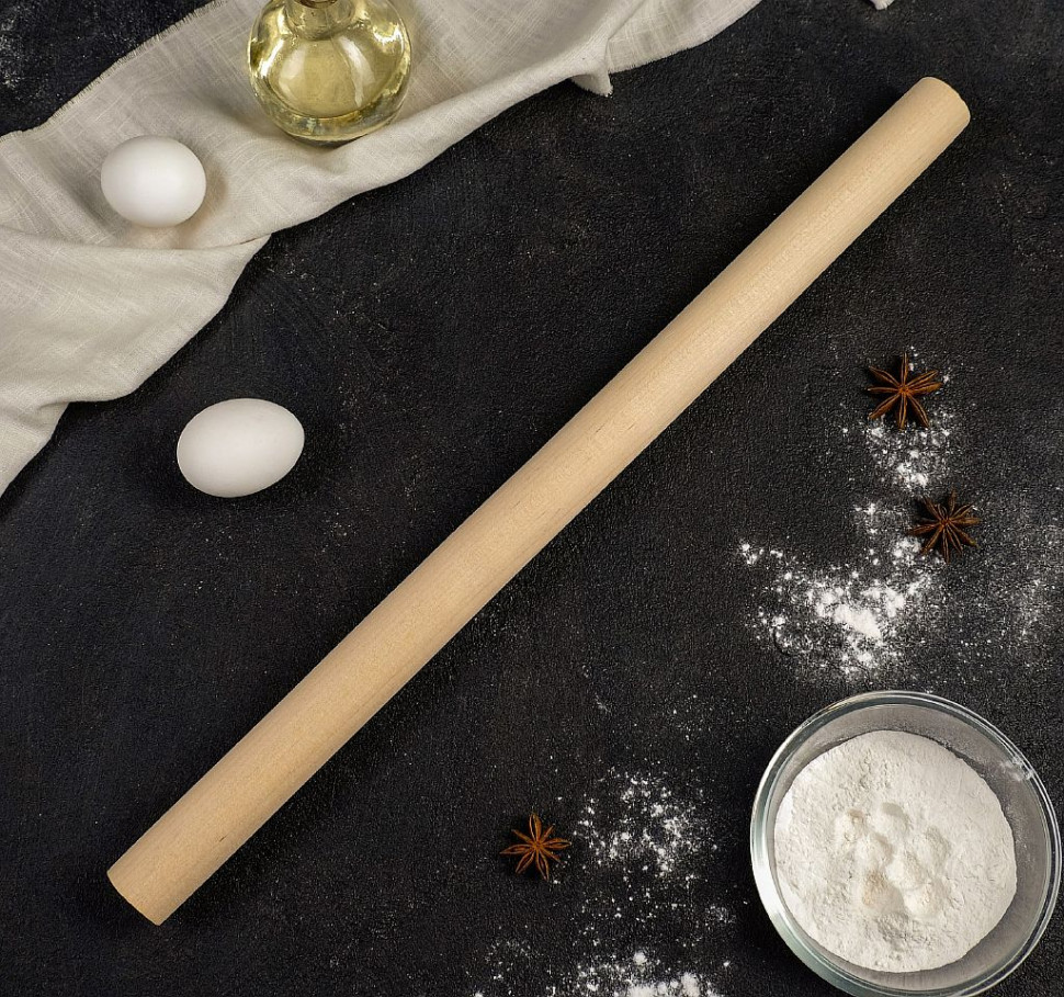 Скалка прямая 50*3см.береза фото 1 — Posudio