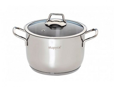 Кастрюля 3,2л 18х12см стеклянная крышка Маруся 32к — Posudio