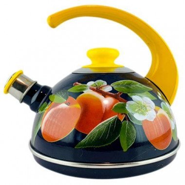 Чайник 2,5л селадон с дек.(желт.конс.ручка). — Posudio