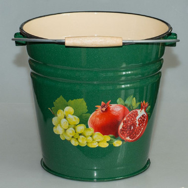 Ведро без крышки 12л. гранат зелен. рябчик/палевое &mdash; Posudio