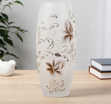 Ваза Flora &quot;Золотой вьюн&quot; матовая  d-8см, 26х10,5см — Posudio