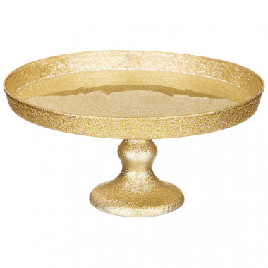БЛЮДО НА НОЖКЕ "MIRACLE" GOLD SHINY 21СМ &mdash; Posudio