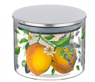 ЕМКОСТЬ ДЛЯ СЫПУЧИХ AGNESS "ПРОВАНС ЛИМОНЫ" , 520 МЛ БОРОСИЛИКАТНОЕ СТЕКЛО10*8,7 СМ 887-125 &mdash; Posudio