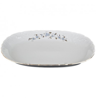 Блюдо овальное 33см Cmielow Rococo голубой цветок 0032500 9706 — Posudio