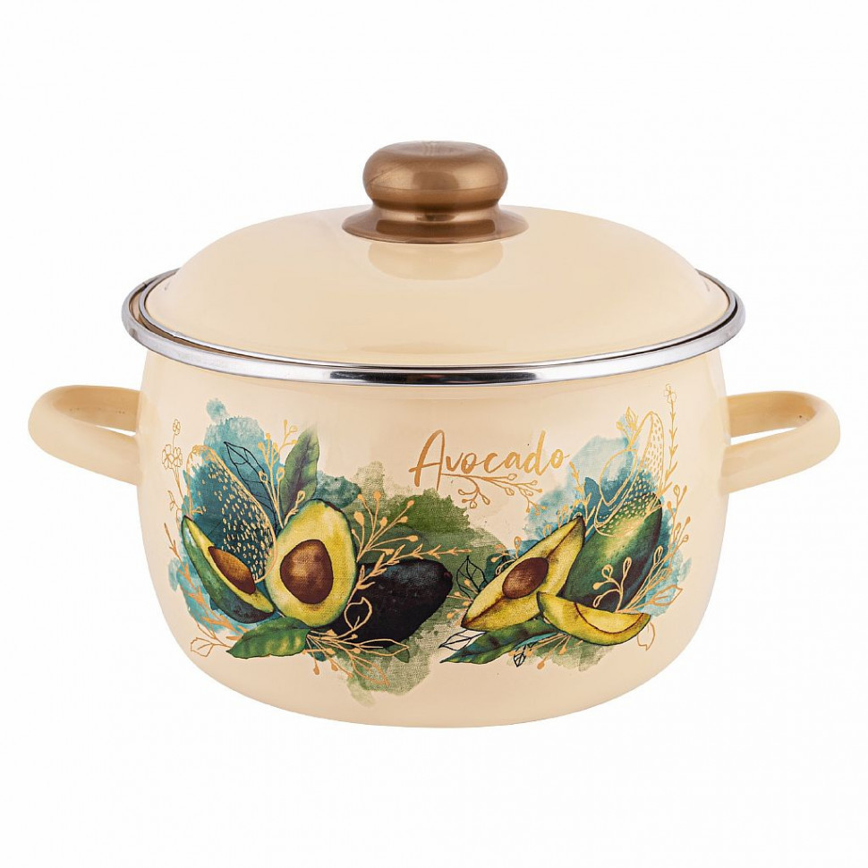 Кастрюля эмаль сфер. Avocado 5,5л фото 1 — Posudio