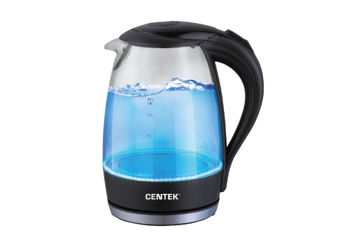 Чайник Cеntek  CT-0042 черн. стекло 2200Вт  1,8л фото 1 — Posudio