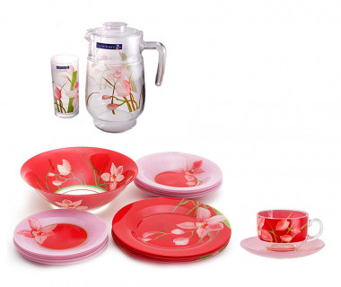 Столовый сервиз 45 предметов Luminarc Red Orchis G3931 &mdash; Posudio