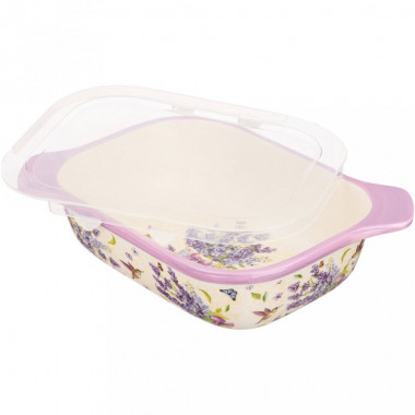 Блюдо для запекания"ЛАВАНДА" с пластик.крышкой 25,5*19*8см &mdash; Posudio