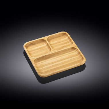 Блюдо 3-х секционное квадратное bamboo (22*22см.) Wilmax &mdash; Posudio