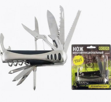 Нож многофункциональный ECOS SR083 12 в 1 металлик &mdash; Posudio