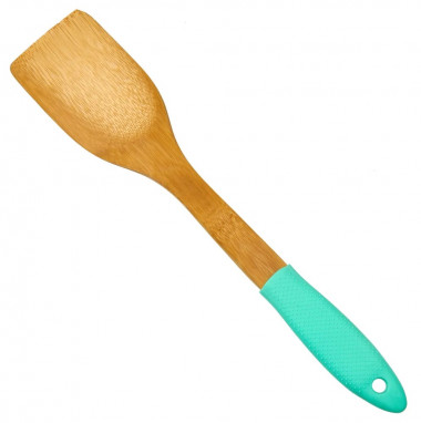Лопатка кулинарная бамбук 30см №1 силикон. ручк. &mdash; Posudio