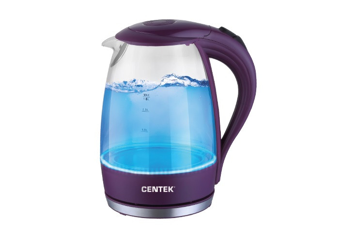 Чайник Cеntek  CT-0042 фиолет. стекло 2200Вт  1,8л фото 1 — Posudio