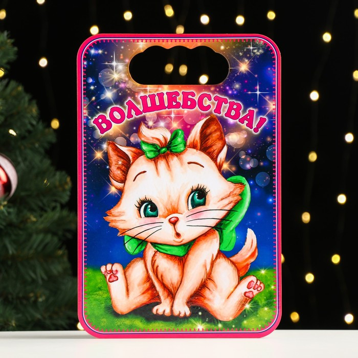 Доска разделочная "Кошечка. Волшебства!", ламинация, дерево, 18,3х27,3 см фото 1 — Posudio