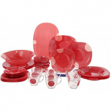 Столовый набор КАРИН КОНСТ РЕД 38+7предметов 6пер — Posudio