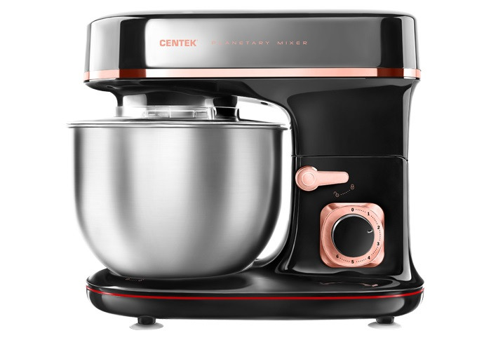 Миксер планетарный CENTEK CT-1139 1300ВТ  черный/хром фото 1 — Posudio