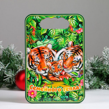 Доска разделочная &quot;Год Тигра. Семейного тепла&quot; дерево — Posudio