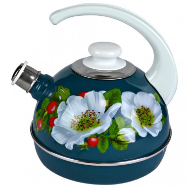 Чайник 3,5л(бел.конус.ручка) бирюзовый с рис. — Posudio