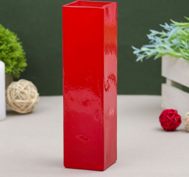 Ваза &quot;Пять вечеров&quot; алая глянцевая, прямая 21х5,5х5,5 см, 0.33л — Posudio
